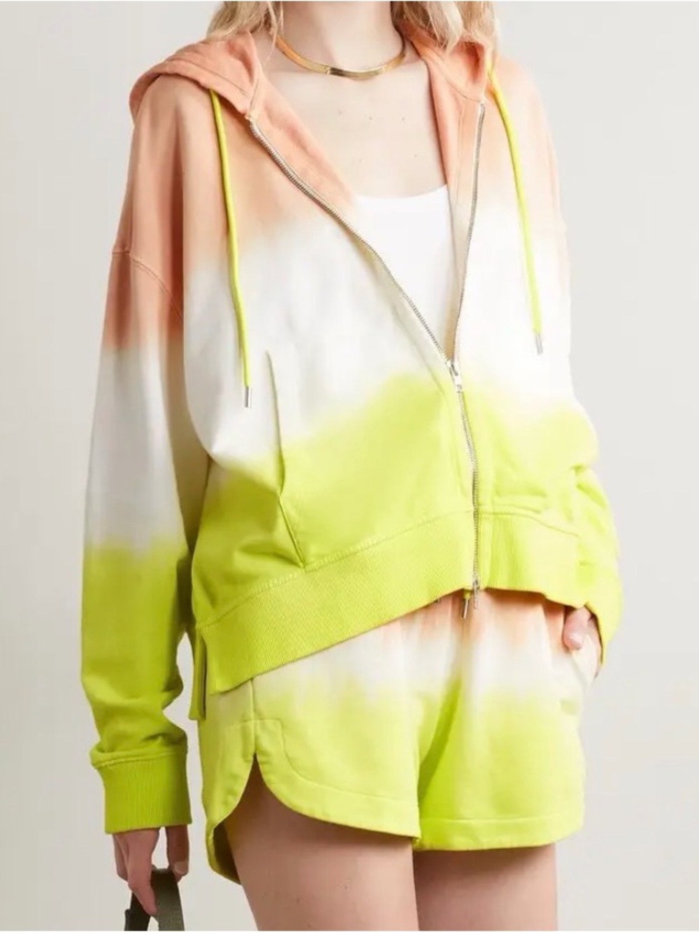 ATM Anthony thomas melillo tie dyed Neon Ombre Zip Hoodie